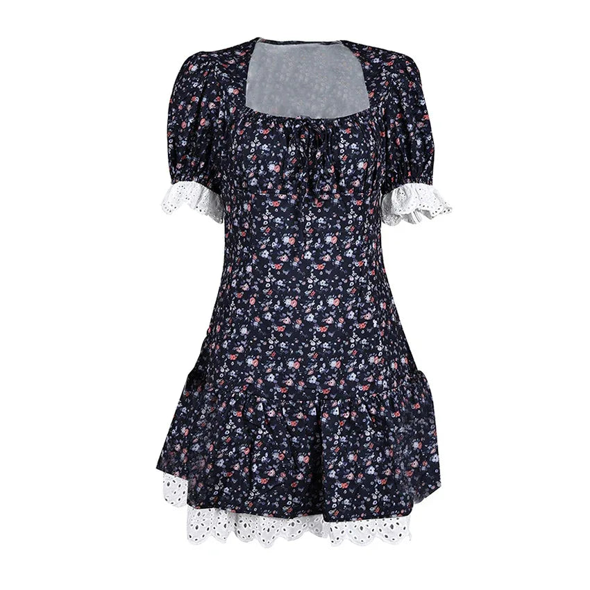 New Summer French-style Lace Patchwork Dress - Gizmo Galaxy