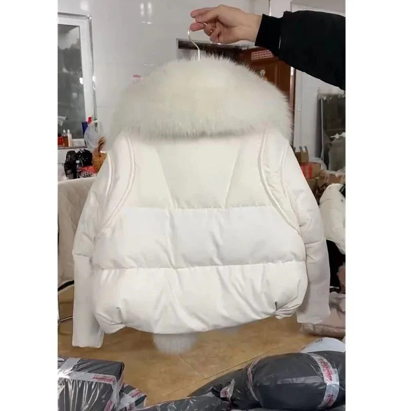 Winter New Fashion Loose Thick Cotton-padded Coat Western Style Fur Collar Slimming Women's Fashion - Gizmo Galaxy