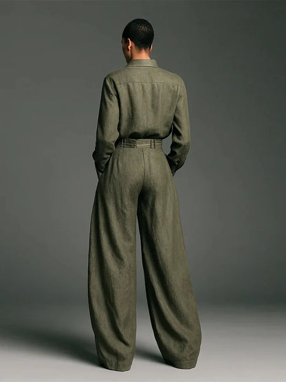 Shirt And Trousers Two-piece Set Cardigan Long Sleeves Loose Fit Fashionable Unisex Style - Gizmo Galaxy