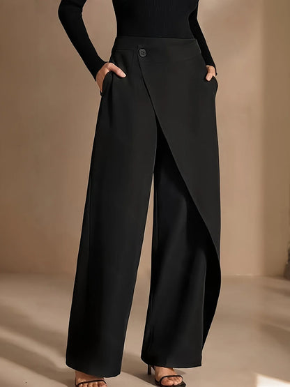 Asymmetrical Draping Suit-style High-waisted Slimming Casual Pants - Gizmo Galaxy