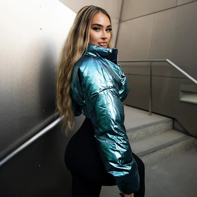 Warm-keeping Cotton Clothing Cool Locomotive Style Waist Shaping Irregular Zipper And Lapel - Gizmo Galaxy