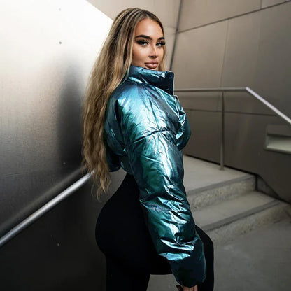 Warm-keeping Cotton Clothing Cool Locomotive Style Waist Shaping Irregular Zipper And Lapel - Gizmo Galaxy