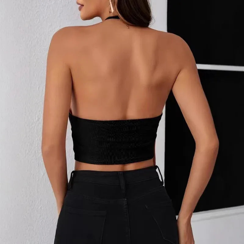 Women's Camisole Solid Color Fashion Low Collar - Gizmo Galaxy