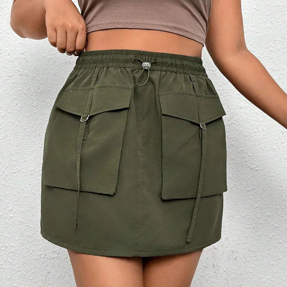 Women's Street Fashion Elastic Waist Workwear Skirt - Gizmo Galaxy