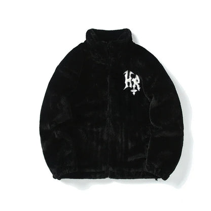 Autumn And Winter New Stars Heart Embroidered Plush Thickened Cotton Padded Coat - Gizmo Galaxy