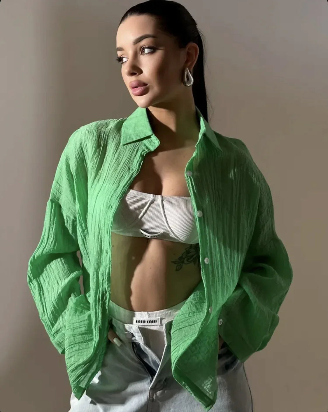 Comfortable Collar Decorated With Buttons Casual Top - Gizmo Galaxy