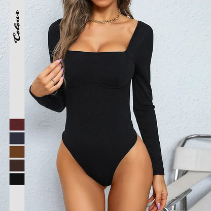 Tight Off-neck Sunken Stripe Knitted Jumpsuit - Gizmo Galaxy