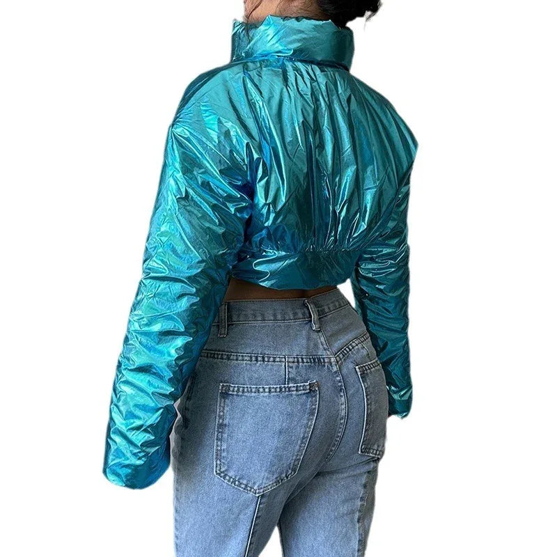 Warm-keeping Cotton Clothing Cool Locomotive Style Waist Shaping Irregular Zipper And Lapel - Gizmo Galaxy