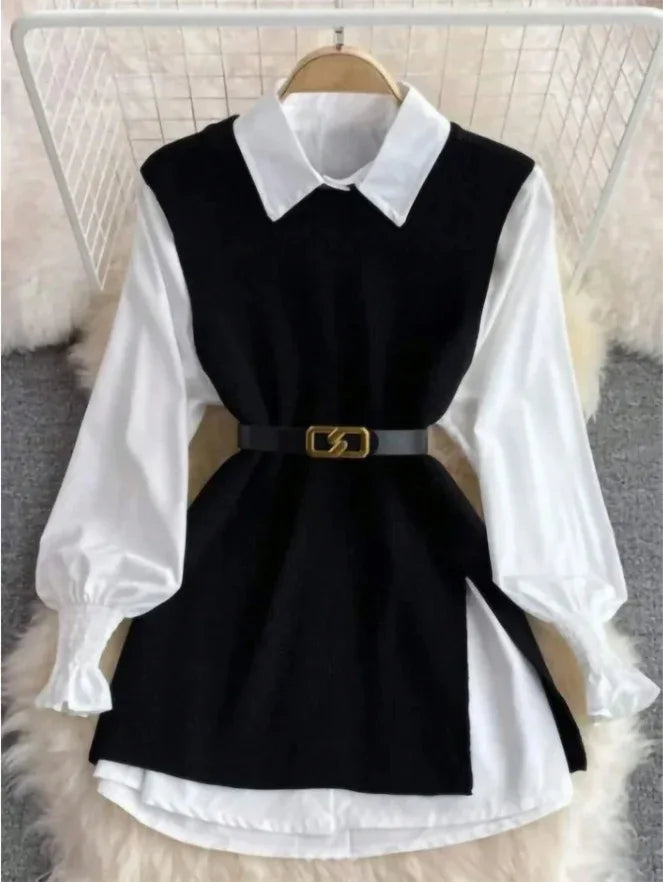 Women Vintage Apricot Split Hem Rib Knit Vest - Gizmo Galaxy