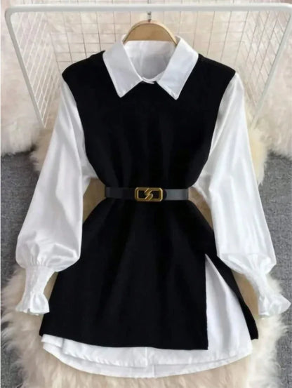 Women Vintage Apricot Split Hem Rib Knit Vest - Gizmo Galaxy