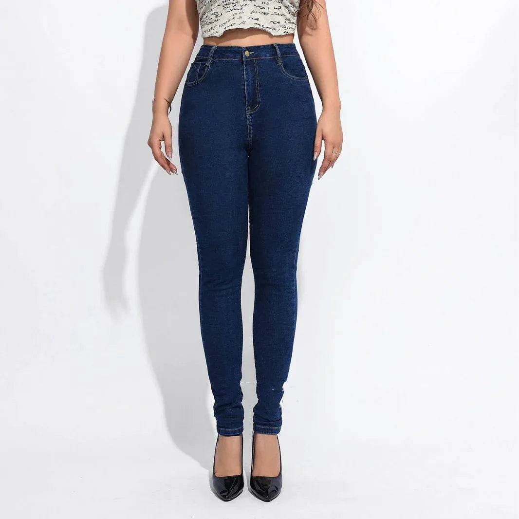 High Waist Slimming And Tight High Stretch Large Size Hip Lifting Skinny Jeans - Gizmo Galaxy