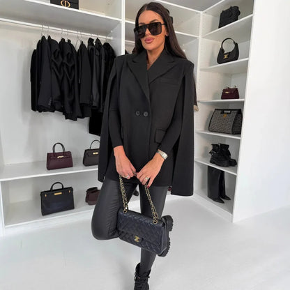 Fashion Solid Color Loose Shawl Coat - Gizmo Galaxy