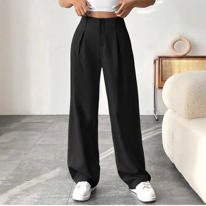 Ladies' High-waisted Slim-fit Suit Pants Wide-leg Floor-dragging Pants - Gizmo Galaxy