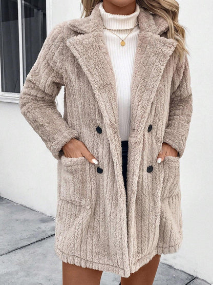 Double-sided Plush Lapel Cardigan Casual Top Coat - Gizmo Galaxy
