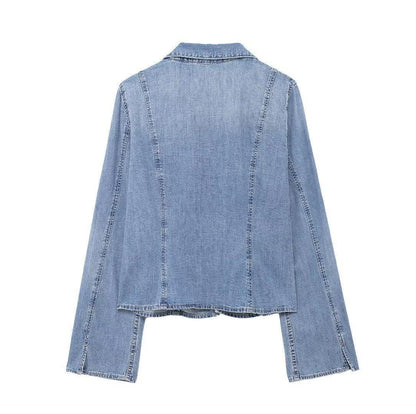 European And American Style Hot Girl Tied Denim Shirt - Gizmo Galaxy