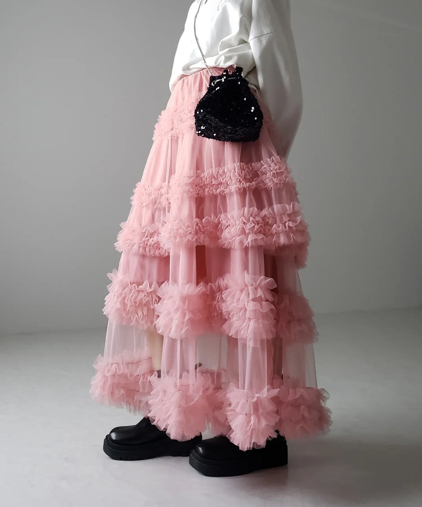 Three-layer Spliced Mesh Japanese-style Women's Skirt - Gizmo Galaxy