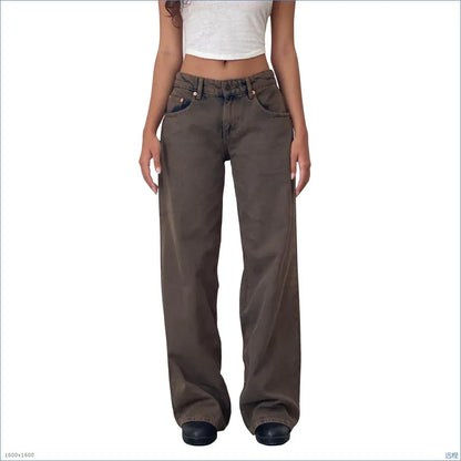 Women's American-style Vintage Straight-leg Jeans - Gizmo Galaxy