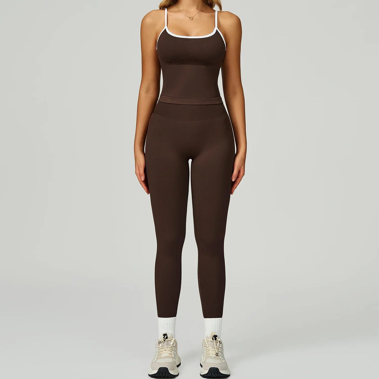 Women's Vest And Pants Color-blocking Yoga Set - Gizmo Galaxy