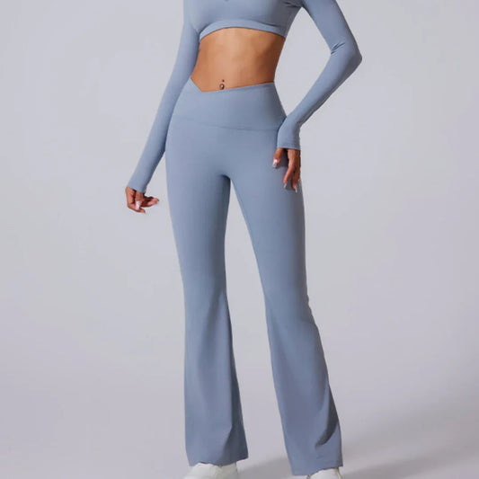 Women's Brushed Texture High Waist Cross Shaping Yoga Pants - Gizmo Galaxy