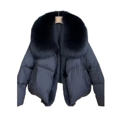 Winter New Fashion Loose Thick Cotton-padded Coat Western Style Fur Collar Slimming Women's Fashion - Gizmo Galaxy