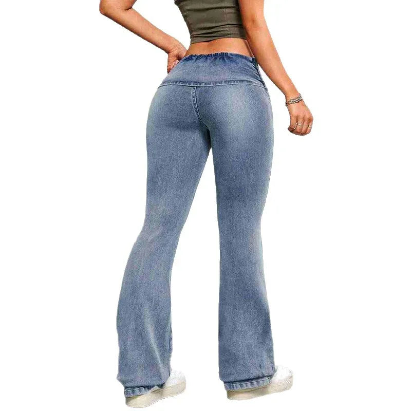 Women's Tight Stretch Leggings Show Fashionable Peach Butt Jeans - Gizmo Galaxy