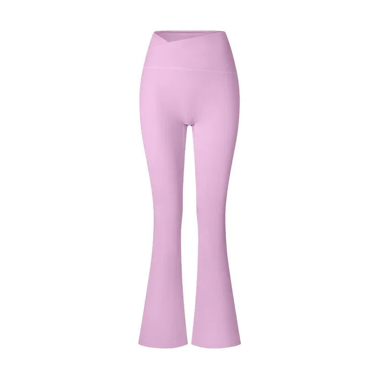 Women's Brushed Texture High Waist Cross Shaping Yoga Pants - Gizmo Galaxy