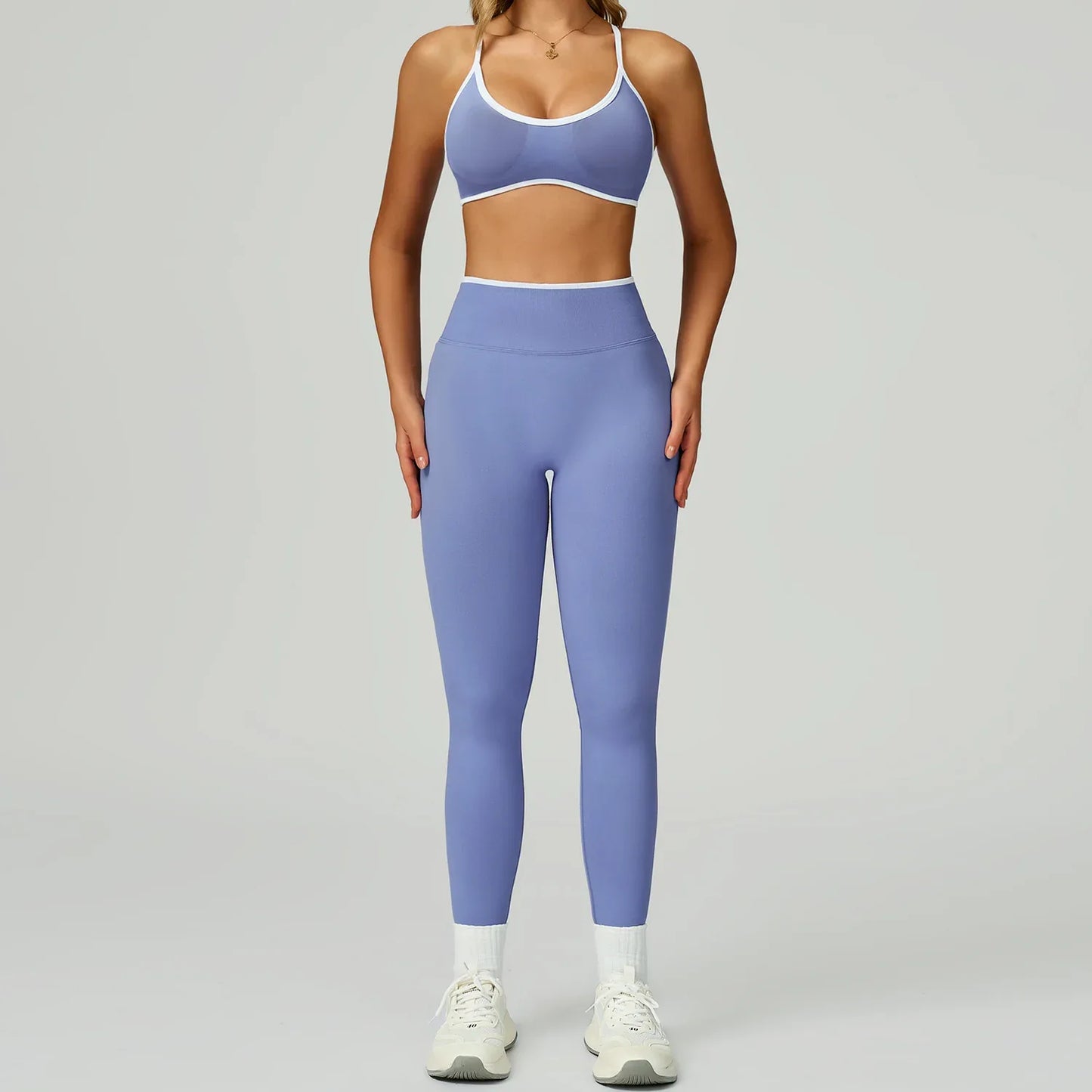 Seamless Yoga Set High-waisted Fitness Workout Outfit - Gizmo Galaxy