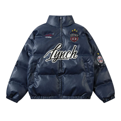 American Retro High Street Letter Embroidery Cotton Coat Jacket - Gizmo Galaxy