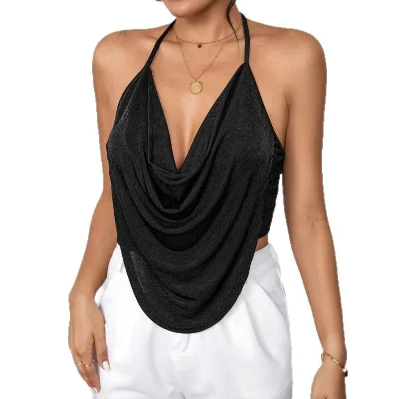 Women's Camisole Solid Color Fashion Low Collar - Gizmo Galaxy