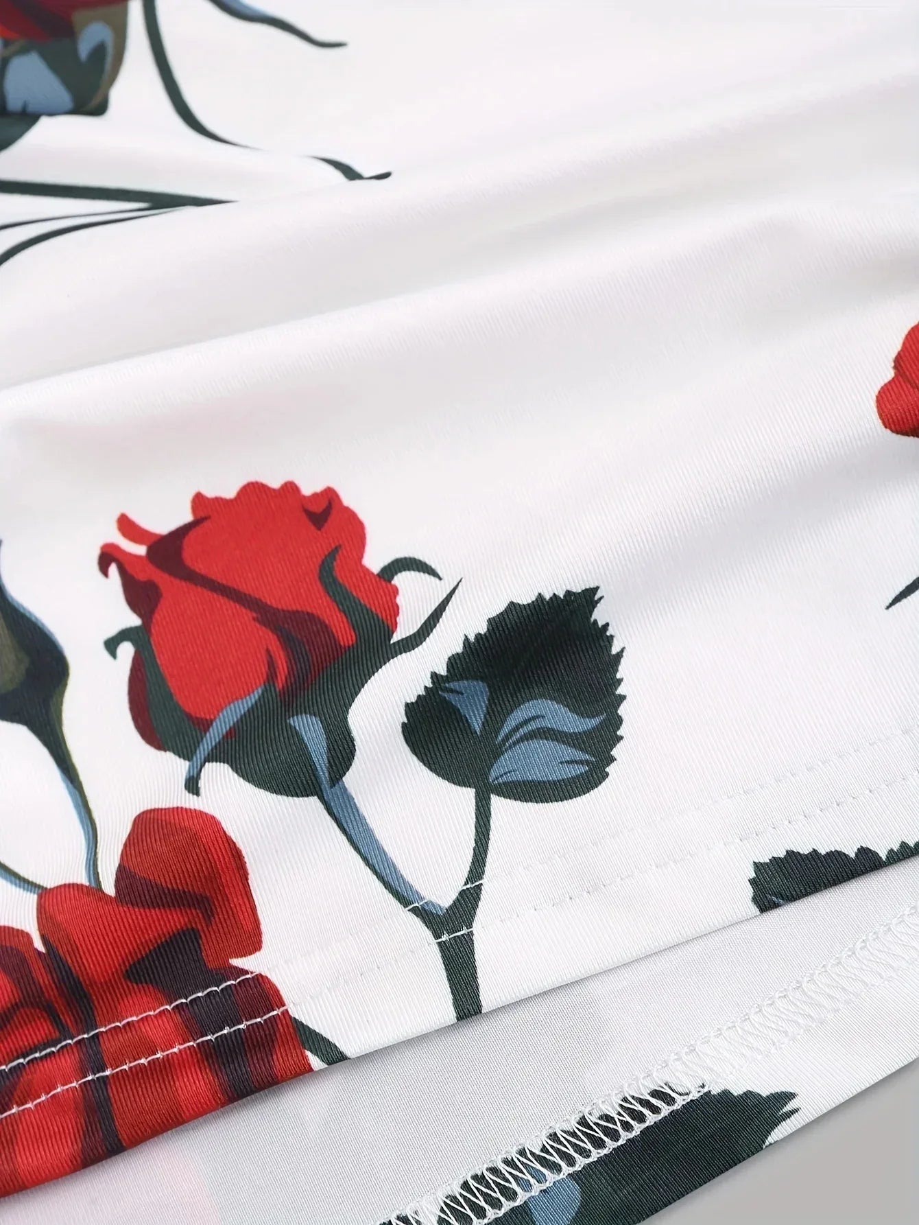 Spring And Summer New Women's Rose Print Pleated Suspender Cross Tank Top - Gizmo Galaxy