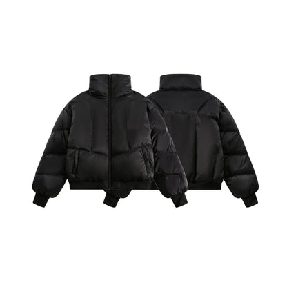 Winter New White Duck Down American Black Stand-up Collar Bread Coat - Gizmo Galaxy