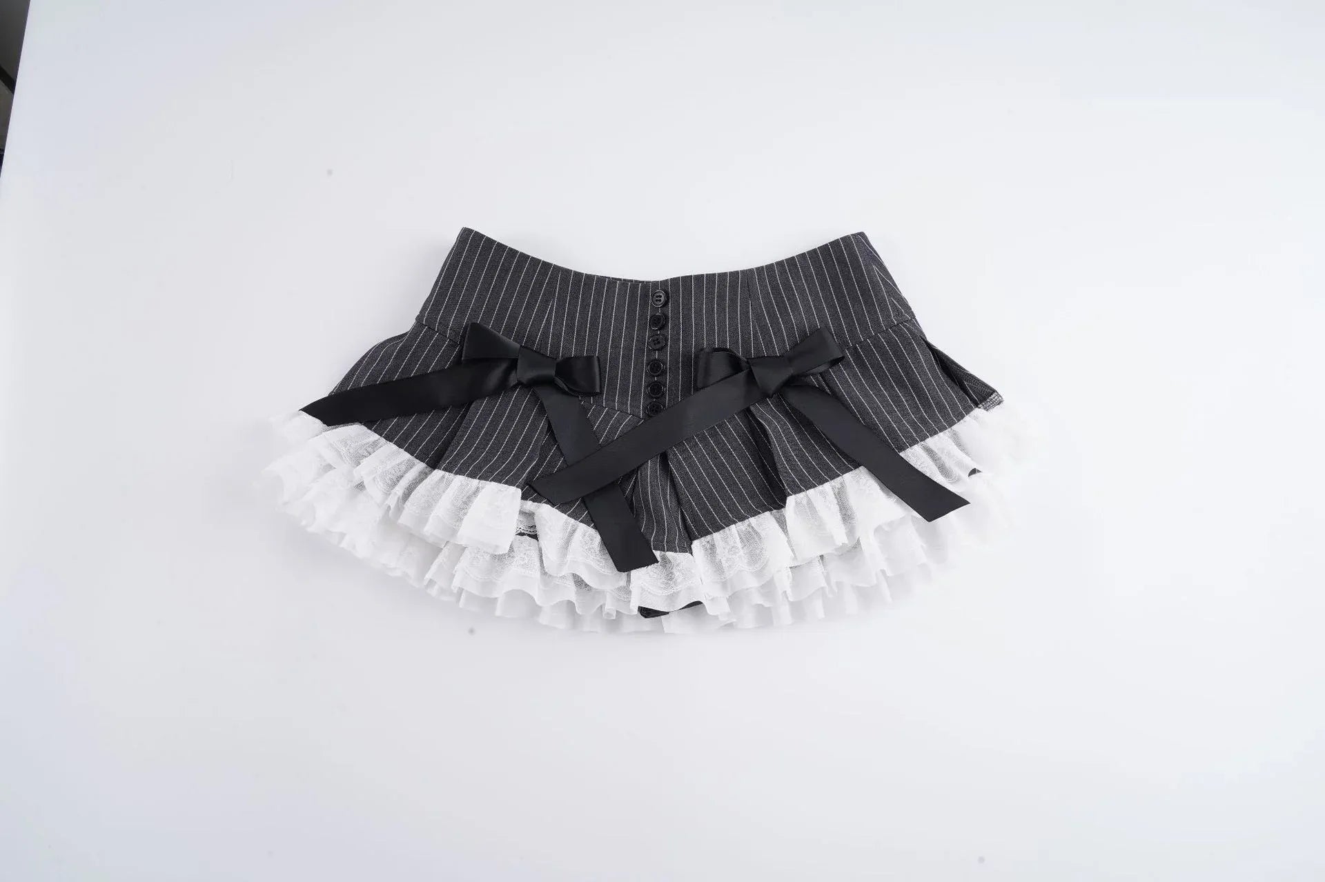 Lace-striped Waist-slimming Spicy-girl Short Pleated Skirt - Gizmo Galaxy