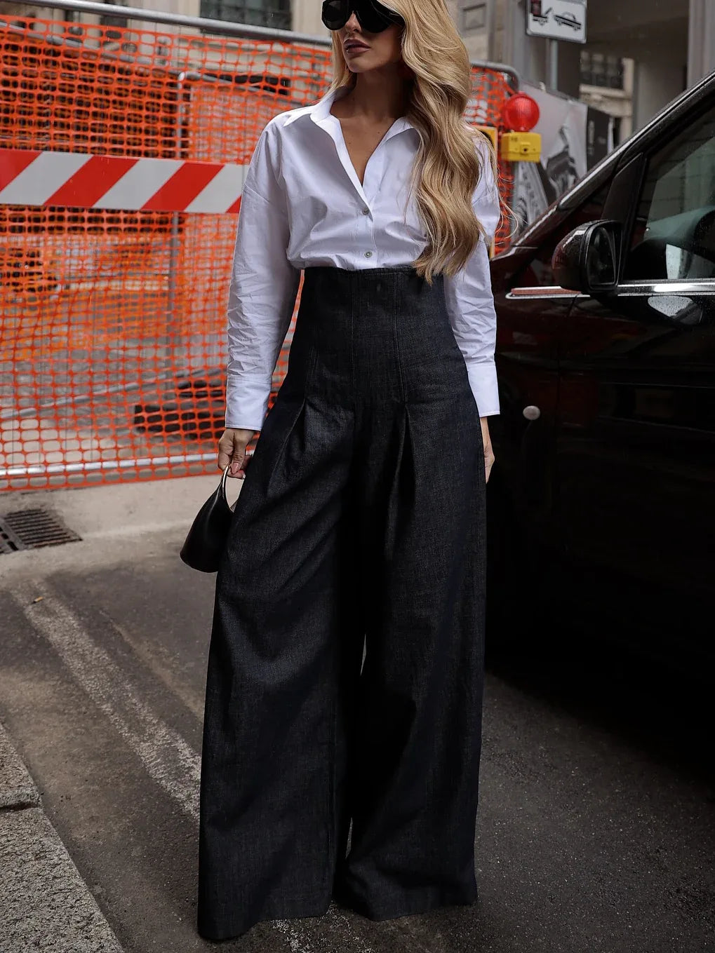 Elegant High-waist Wide-leg Jeans - Gizmo Galaxy