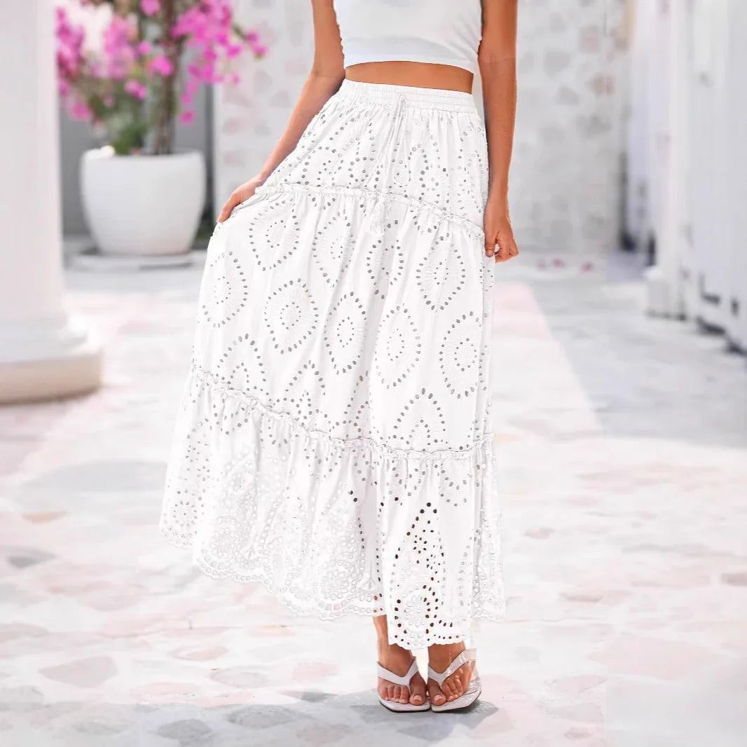 Women's Fashion Hollow-out Elegant Midi Skirt - Gizmo Galaxy