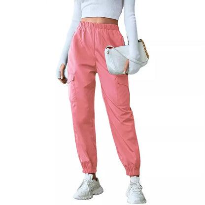 Multi-Color Casual Working Pants Multi-pocket Skinny Pants - Gizmo Galaxy