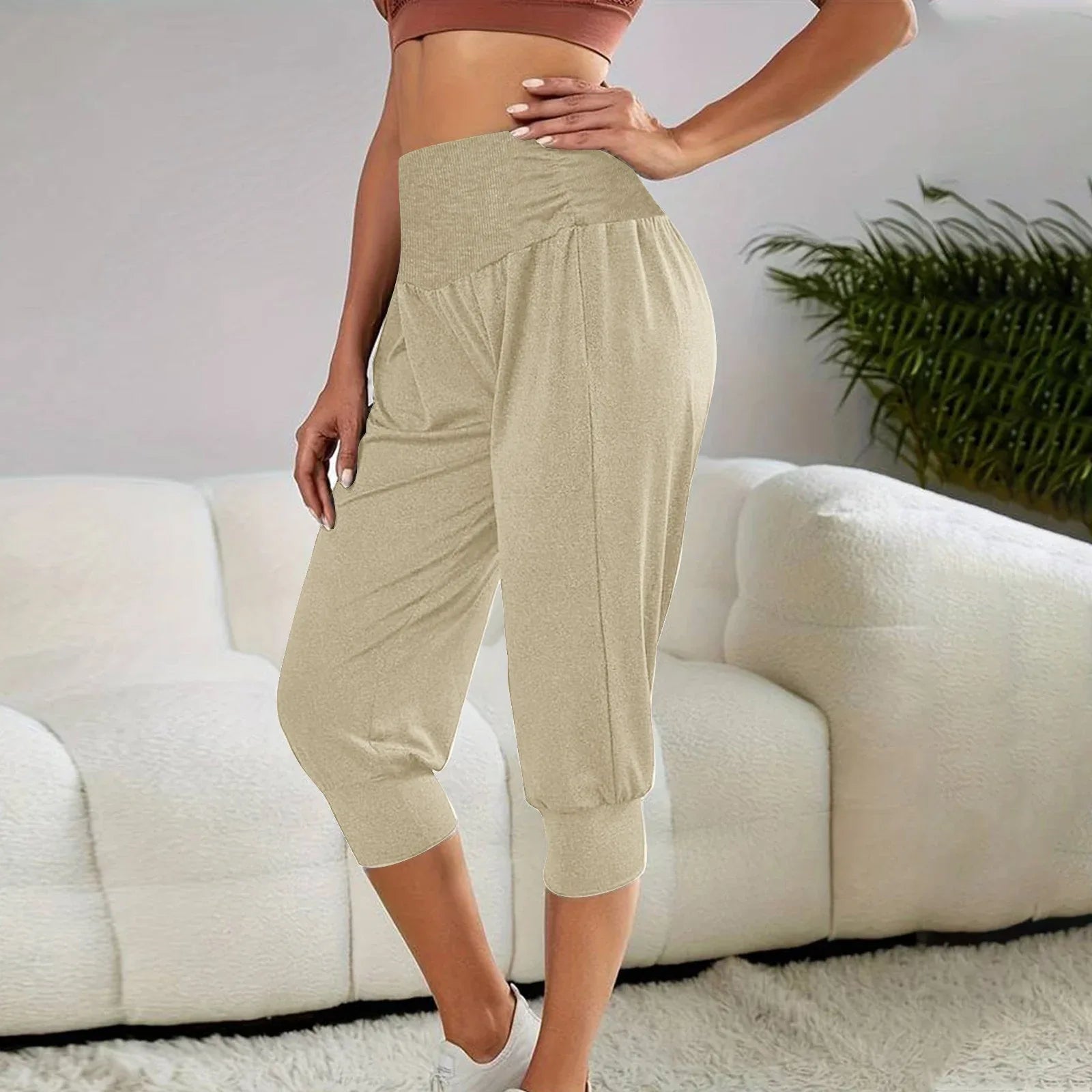 Women's Home Casual Pants High Waist Temperament Ankle-tied Harem Pants - Gizmo Galaxy
