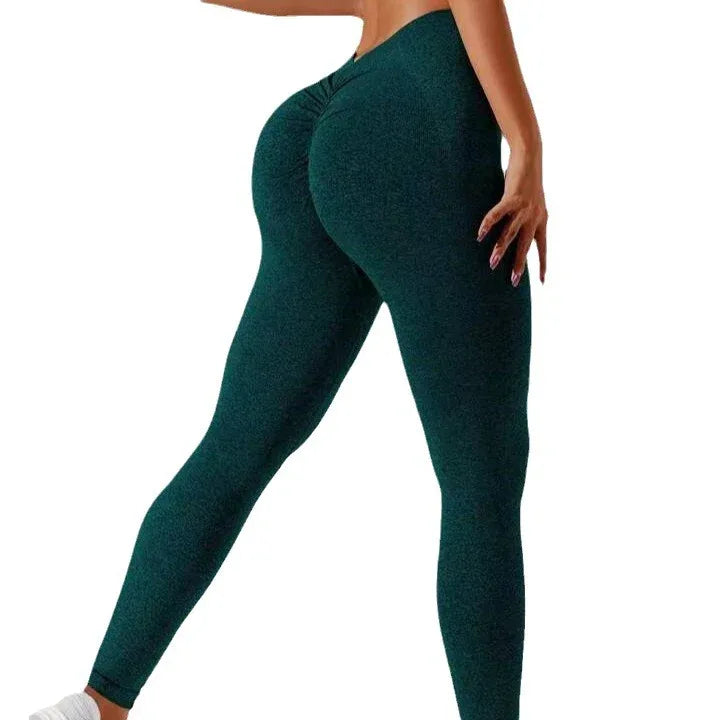 Women's V-waist Double Hip Lifting Outdoor Sport Running Training Tights - Gizmo Galaxy
