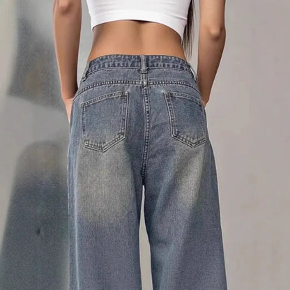 European And American Women's Washed Vintage Denim Pants - Gizmo Galaxy