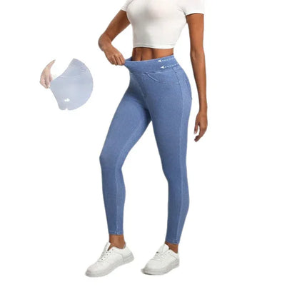 High Waist Slimming Hip Raise Tight Double Pocket Sports Casual Ankle Banded Pants - Gizmo Galaxy