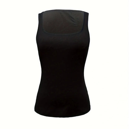 Women's New Solid Color Sweetheart Sleeveless Vest Slim Fit Top - Gizmo Galaxy