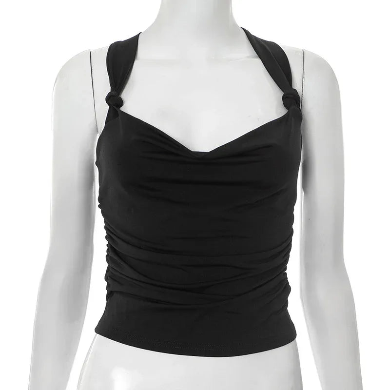 Women's Pleated Cross Cool Spicy Backless Underwaist - Gizmo Galaxy