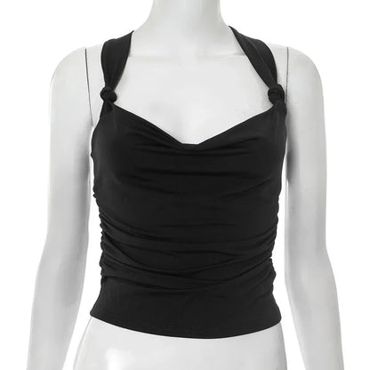 Women's Pleated Cross Cool Spicy Backless Underwaist - Gizmo Galaxy