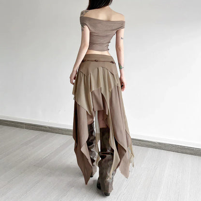 Spicy Girl Style Split Irregular Temperament High Waist Slim Versatile Skirt - Gizmo Galaxy