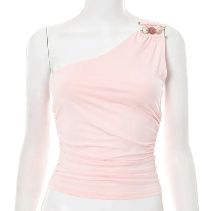 One-shoulder Knitted Vest - Gizmo Galaxy