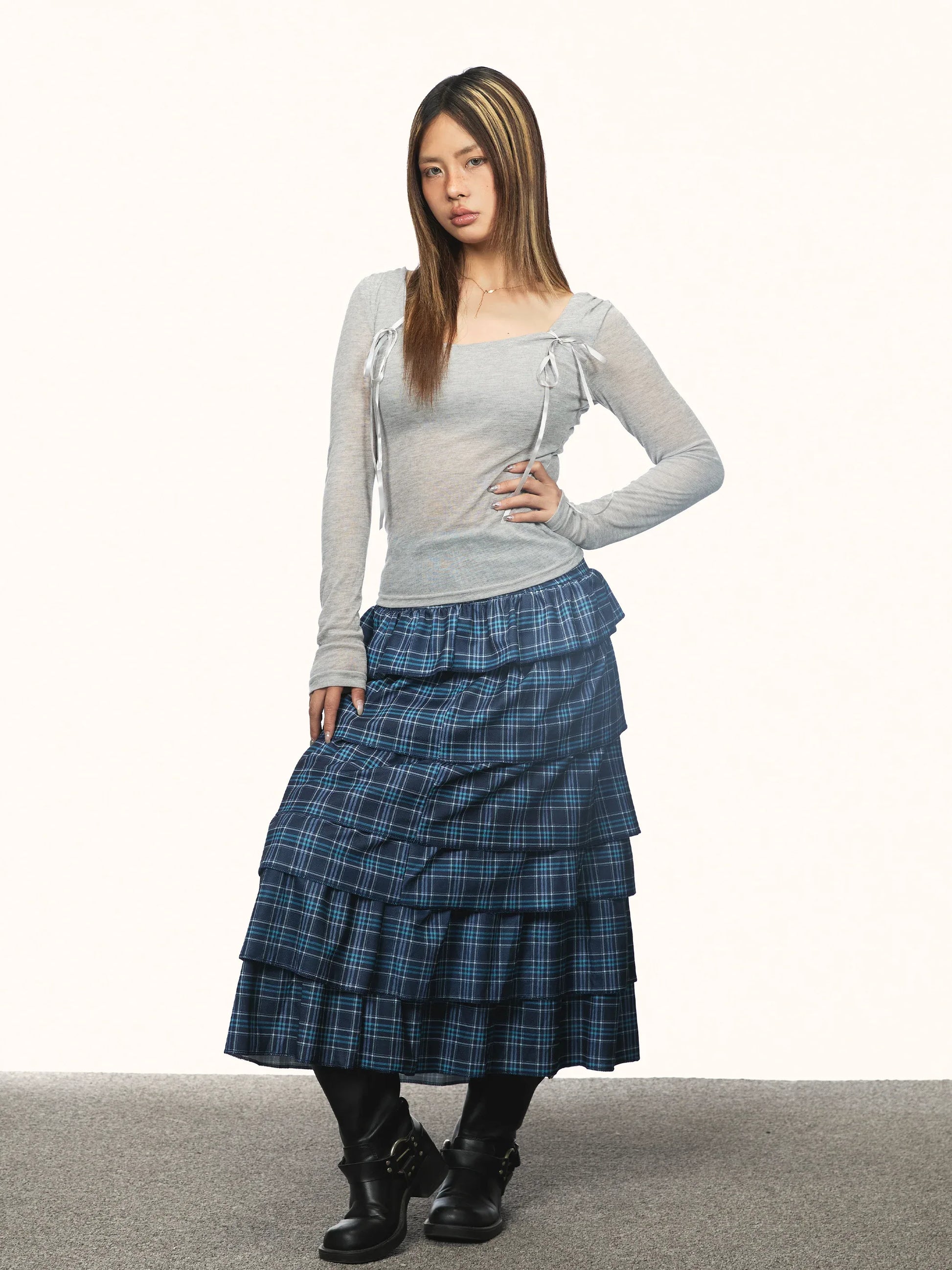 American Retro Diagonal Collar Long Sleeve - Gizmo Galaxy