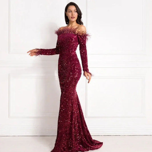 Off-the-shoulder Fishtail Party Formal Dress - Gizmo Galaxy