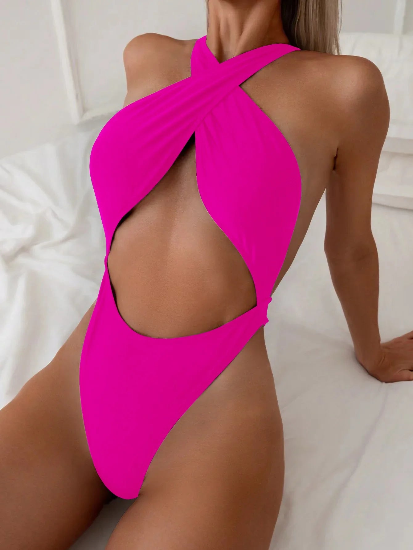 One-piece Bikini Hot Girl Neck Tight Women - Gizmo Galaxy