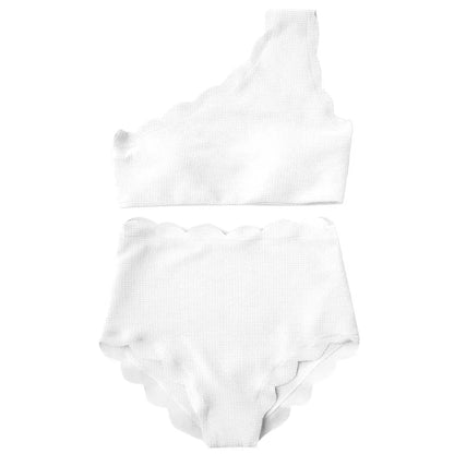 European And American-style Petal-patterned Sexy Off-shoulder High-waist Bikini - Gizmo Galaxy