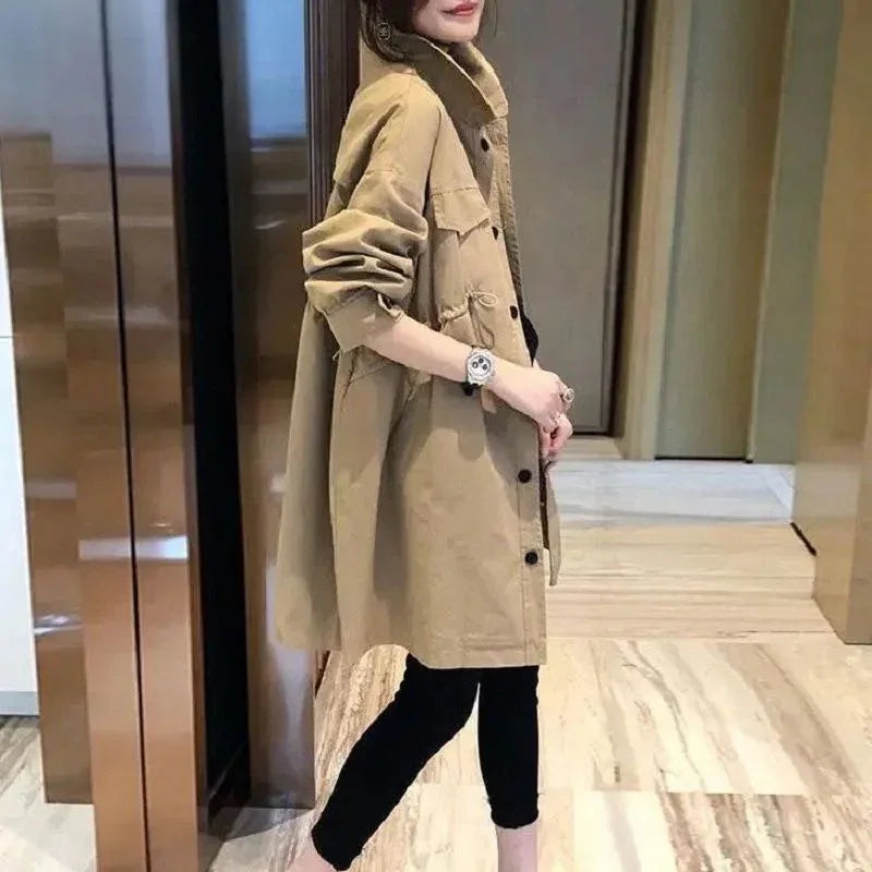 Fashion Korean Style Loose Leisure Anti-aging Mid-length Coat - Gizmo Galaxy
