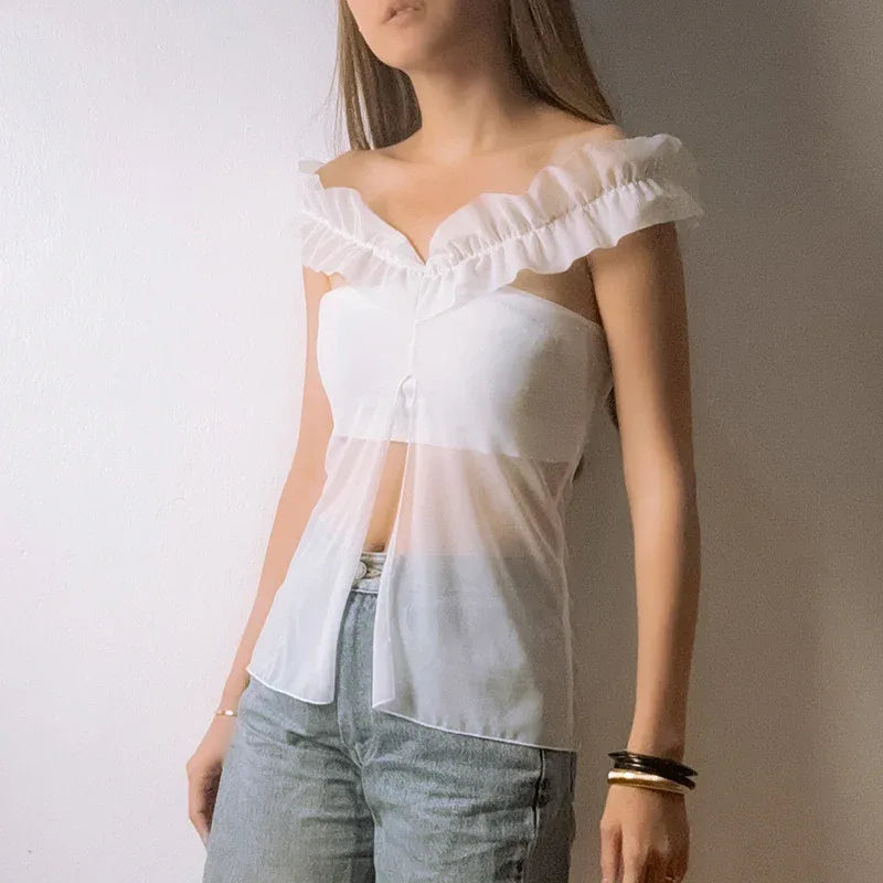 European And American Pure Color Split Sexy Off-the-shoulder T-shirt Top - Gizmo Galaxy